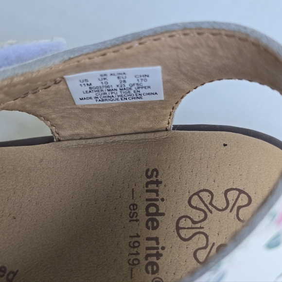 Stride Rite White Floral Kids Sandals 11 Toddler - Picture 6 of 7